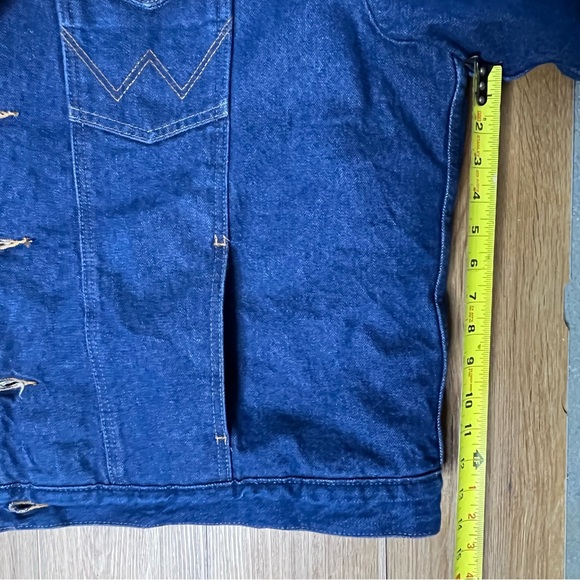 Vintage Wrangler Authentic Cowboy Denim Sherpa Lined Jacket XL M-159 70s 80s - Picture 9 of 11